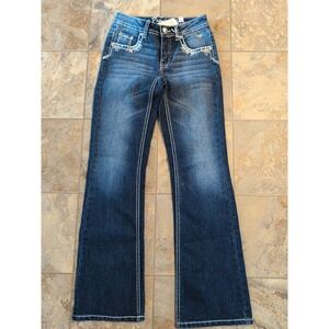 Justice Jeans Bootcut Simply Low Size 12S Bling Gems New